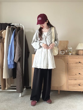 「GeeRA（ジーラ）のアイテム」を使った、エリーさん（レディース・163cm）の春コーディネート