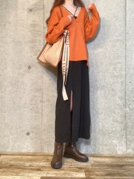 「秋色コーデ」｜「アイテム（その他）」を使った、エリーさん（レディース・163cm）の秋コーディネート