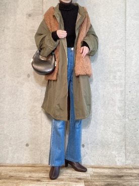 「select MOCA（セレクトモカ）のアイテム（モッズコート）」を使った、エリーさん（レディース・163cm）の秋コーディネート