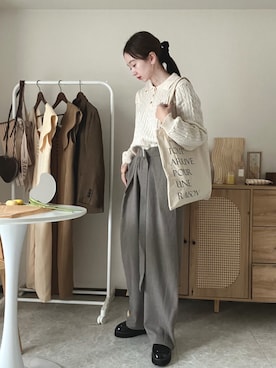 「アイテム（その他）」を使った、エリーさん（レディース・163cm）の秋コーディネート