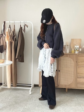 「アイテム（その他）」を使った、エリーさん（レディース・163cm）の冬コーディネート