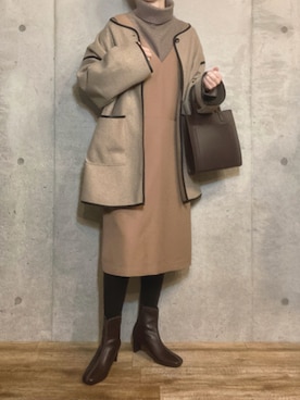 「tiptop（ティップトップ）のアイテム（その他アウター）」を使った、エリーさん（レディース・163cm）の冬コーディネート