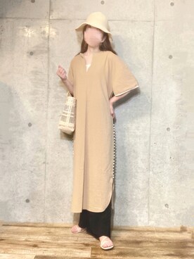 「sakishimatokyo（サキシマトーキョー）のアイテム（パンツ）」を使った、エリーさん（レディース・163cm）の夏コーディネート