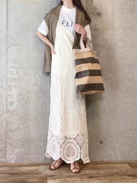 「アニエスベー」｜「アイテム（その他）」を使った、エリーさん（レディース・163cm）の春コーディネート