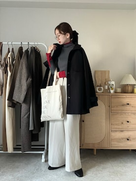 「アイテム（トレンチコート）」を使った、エリーさん（レディース・163cm）の冬コーディネート