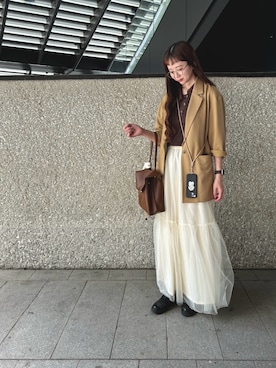 「淡色」｜「アイテム（その他）」を使った、エリーさん（レディース・163cm）の夏コーディネート