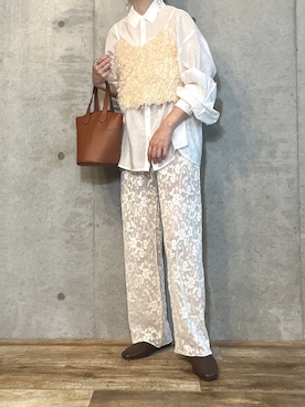 「淡色」｜「アイテム（その他）」を使った、エリーさん（レディース・163cm）の夏コーディネート