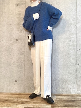 「tiptop（ティップトップ）の前後2wayニットカーディガン（カーディガン/ボレロ）」を使った、エリーさん（レディース・163cm）の秋コーディネート