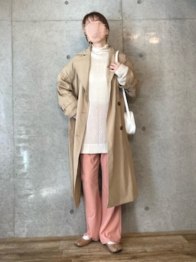 「トレンチ」｜「アイテム（その他）」を使った、エリーさん（レディース・163cm）の春コーディネート