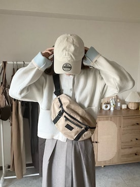 「tiptop」｜「アイテム（帽子）」を使った、エリーさん（レディース・163cm）の冬コーディネート