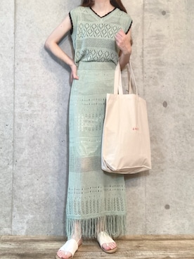 「a:mure（アミュール）のアイテム」を使った、エリーさん（レディース・163cm）の夏コーディネート