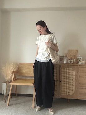 「classicalelf（クラシカルエルフ）のアイテム（パンツ）」を使った、エリーさん（レディース・163cm）の夏コーディネート