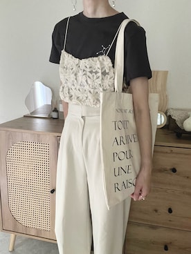 「アイテム（その他トップス）」を使った、エリーさん（レディース・163cm）の夏コーディネート