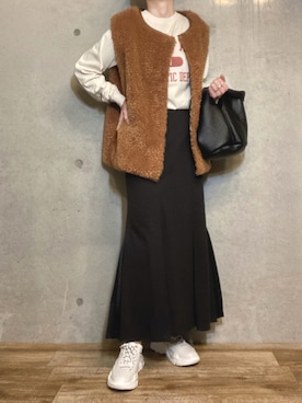 「CEMONEMO（セモネモ）のアイテム（バッグ）」を使った、エリーさん（レディース・163cm）の冬コーディネート