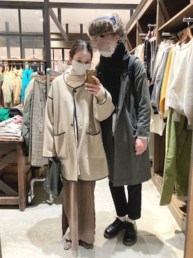 「tiptop（ティップトップ）のアイテム（その他アウター）」を使った、エリーさん（レディース・163cm）の冬コーディネート