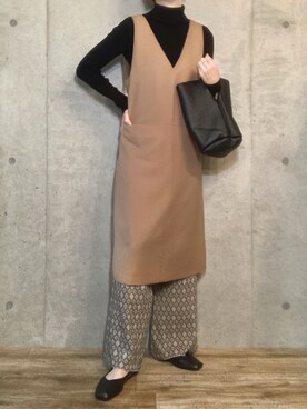 「CEMONEMO（セモネモ）のアイテム（バッグ）」を使った、エリーさん（レディース・163cm）の冬コーディネート