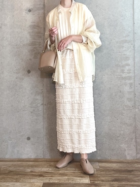 「淡色」｜「アイテム（その他）」を使った、エリーさん（レディース・163cm）の夏コーディネート