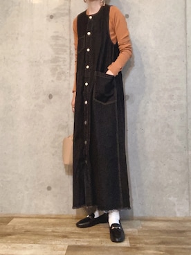 「florist」｜「アイテム（ワンピース/ドレス）」を使った、エリーさん（レディース・163cm）の秋コーディネート