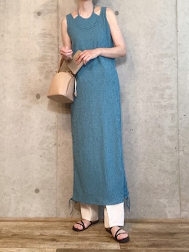 「emesuelee（エメスーリー）のアイテム（財布/小物）」を使った、エリーさん（レディース・163cm）の夏コーディネート