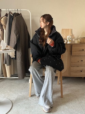 「pocket（ポケット）のアイテム」を使った、エリーさん（レディース・163cm）の冬コーディネート