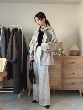 「VIVIAN（ヴィヴィアン）のポインテッドトゥスリングバックパンプス（パンプス、ブラック系）」を使った、エリーさん（レディース・163cm）の春コーディネート