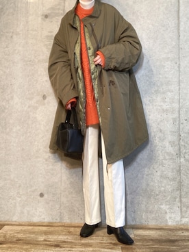 「select MOCA（セレクトモカ）のアイテム（モッズコート）」を使った、エリーさん（レディース・163cm）の秋コーディネート