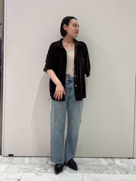 「Ungrid」｜山崎唯伽さん（レディース・162cm）の秋コーディネート
