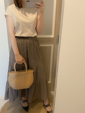 「Honeys（ハニーズ）のアイテム（かごバッグ）」を使った、ssr328さん（レディース・161cm）の夏コーディネート