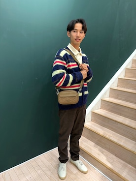 「LACOSTE（ラコステ）のアイテム」を使った、miyaさん（メンズ・177cm）の秋コーディネート