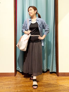 「SHOO・LA・RUE（シューラルー）のアイテム（トートバッグ）」を使った、tisaさん（レディース・154cm）の夏コーディネート