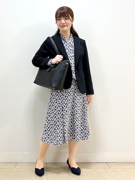 「アイテム（スカート、パープル系）」を使った、mikiさん（レディース・153cm）の秋コーディネート