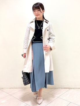 「アイテム（ピーコート）」を使った、mikiさん（レディース・153cm）の春コーディネート