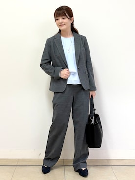 「アイテム（パンプス、ブルー系）」を使った、mikiさん（レディース・153cm）の秋コーディネート