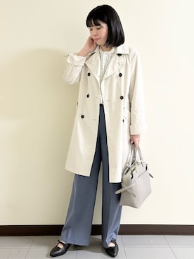 「アイテム（ピーコート）」を使った、まこさん（レディース・153cm）の春コーディネート