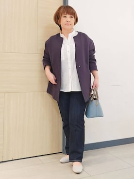 「アイテム（ノーカラーコート）」を使った、むぅポンさん（レディース・153cm）の春コーディネート