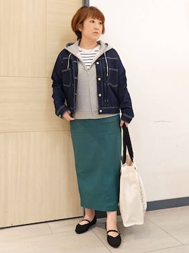 「grove（グローブ）のアイテム」を使った、むぅポンさん（レディース・153cm）の春コーディネート