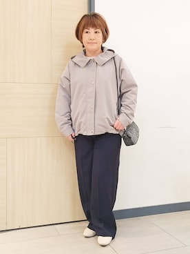 「grove（グローブ）のアイテム（パンツ）」を使った、むぅポンさん（レディース・153cm）の冬コーディネート