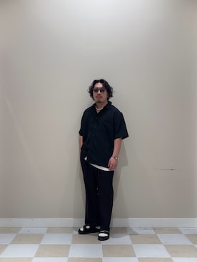 「SMELLY（スメリー）のボスリントンサングラス（サングラス、その他）」を使った、ヤマモトさん（メンズ・168cm）の春コーディネート