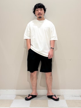 「アイテム（Tシャツ/カットソー、その他）」を使った、ヤマモトさん（メンズ・168cm）の夏コーディネート