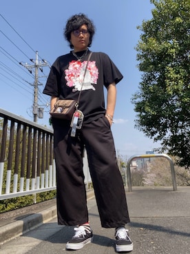 「COMME des GARCONS（コムデギャルソン）のアイテム（パンツ）」を使った、RIさん（メンズ・31cm）の春コーディネート