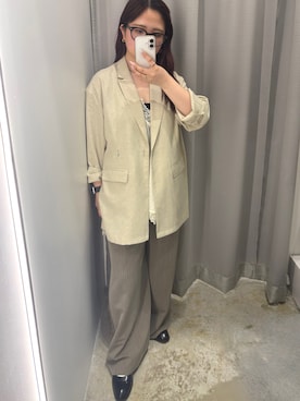 「KBF（ケイビーエフ）のアイテム（テーラードジャケット）」を使った、ゆうなさん（レディース・148cm）の春コーディネート