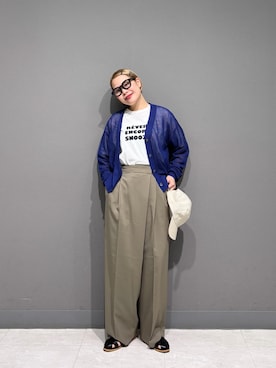 「アイテム（帽子）」を使った、louisさん（レディース・153cm）の春コーディネート
