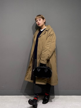 「アイテム（ステンカラーコート）」を使った、louisさん（レディース・153cm）の秋コーディネート