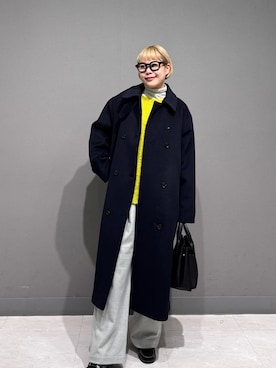 「アイテム（テーラードジャケット、ブルー系）」を使った、louisさん（レディース・153cm）の冬コーディネート