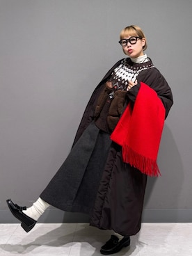 「アイテム（ダウンジャケット/コート）」を使った、louisさん（レディース・153cm）の秋コーディネート