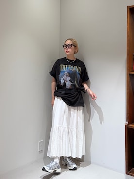 「URBAN RESEARCH（アーバンリサーチ）のTHE FOUND.　TWG TWE SHORT-SLEEVE T-SHIRTS（Tシャツ/カットソー、ブラック系）」を使った、louisさん（レディース・153cm）の夏コーディネート