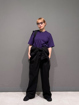 「EKAL（エカル）のSOLOTEX ジャンプスーツ（サロペット/オーバーオール、ブラック系）」を使った、louisさん（レディース・153cm）の春コーディネート