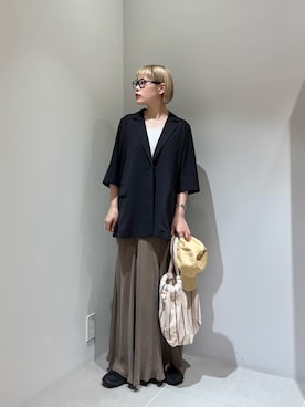 「URBAN RESEARCH（アーバンリサーチ）のキュプラバイアススカート（スカート）」を使った、louisさん（レディース・153cm）の春コーディネート