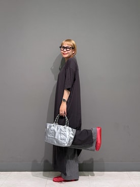 「RODE SKO（ロデスコ）のクリアカラーフラットシューズ（バレエシューズ）」を使った、louisさん（レディース・153cm）の夏コーディネート