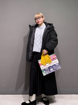 「アイテム（Tシャツ/カットソー）」を使った、louisさん（レディース・153cm・30代）の冬コーディネート